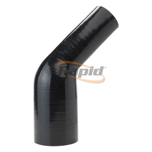 Silicone Hose Reducer 45 Deg; Black I.D 3.00-2.75" 76-70mm, 5.3mm, 140