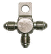 Stainless Steel Tee Block with Mount Tab -3AN