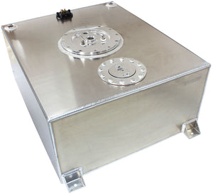 Aluminium 76 Litre (20 Gal) Fuel Cell Flat Bottom Triple 40mm Pump Hanger & Fuel Sender