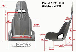 Pro Street Aluminium Race Seats, 15" Hip Width