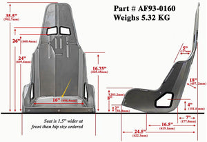 Pro Street Aluminium Race Seats, 16" Hip Width