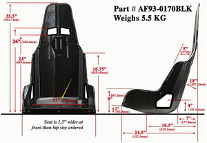 Pro Street Aluminium Race Seats, 17" Hip Width