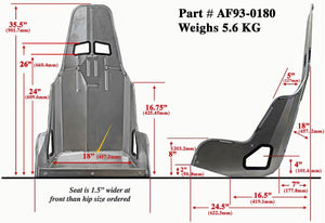 Pro Street Aluminium Race Seats, 18" Hip Width