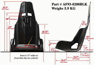 Pro Street Aluminium Race Seats, 20" Hip Width