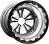 Torx 15" x 8" Wheel, Polished with Black Eclipse Finish Centre, Single Beadlock