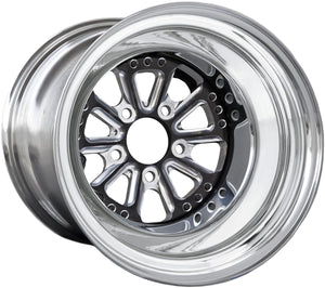 Hammer 15" x 8" Wheel, Polished with Black Eclipse Prism Finish Centre