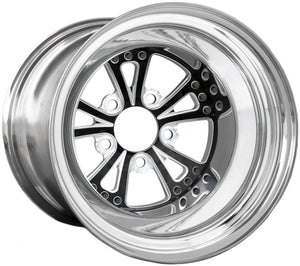 Torx 15" x 10" Wheel, Polished with Black Eclipse Prism Finish Centre