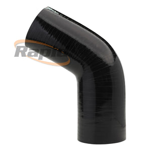 Silicone Hose 67 Deg; Black I.D 3.50"/88mm, Wall 5.3mm, 125 Leg